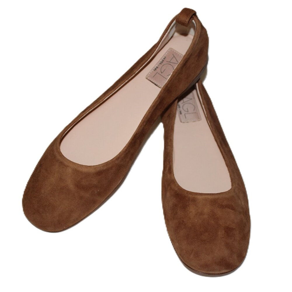 AGL BROWN KIM SUEDE BALLET FLATS EUR39 1/2 / US 9.5